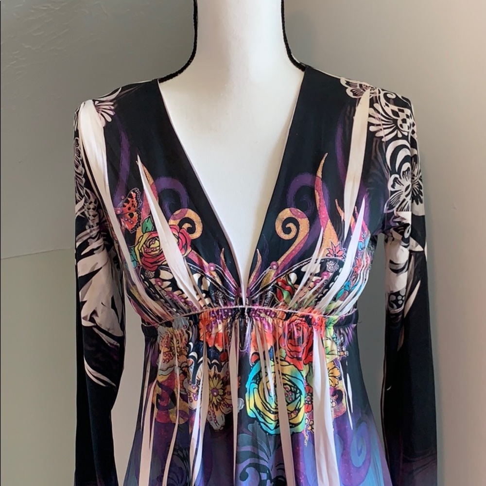 Multicolor Long Sleeve Dress